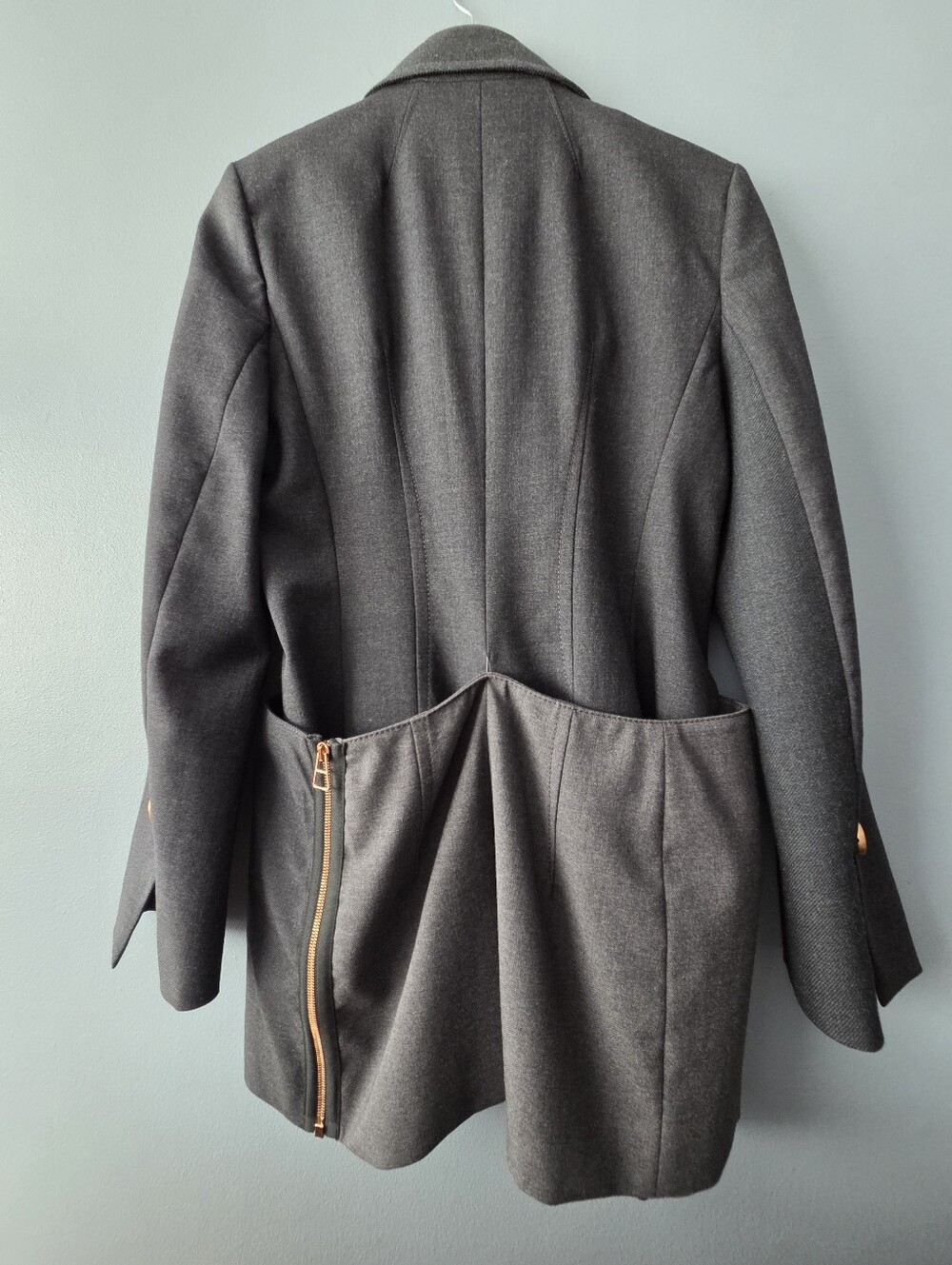 PROENZA SCHOULER NWOT CHARCOAL VIRGIN WOOL SILK JACKET BLAZER US 10 - Picture 11 of 15